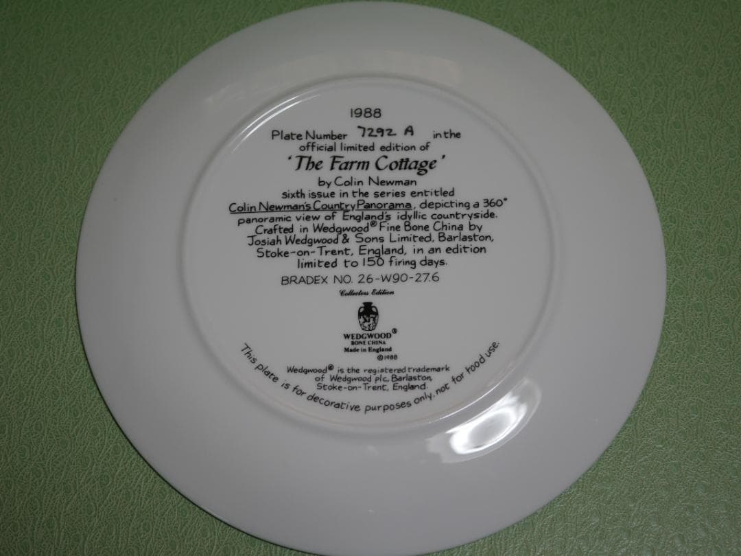  １９８８年限定生産 The Farm Cottage 飾り皿