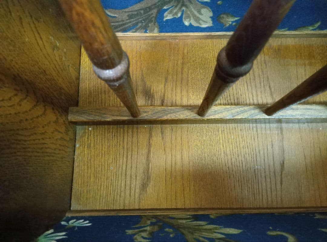 キツツキマーク　飛騨産業　マガジンラック　昭和レトロ　ヴィンテージ　花柄　木製