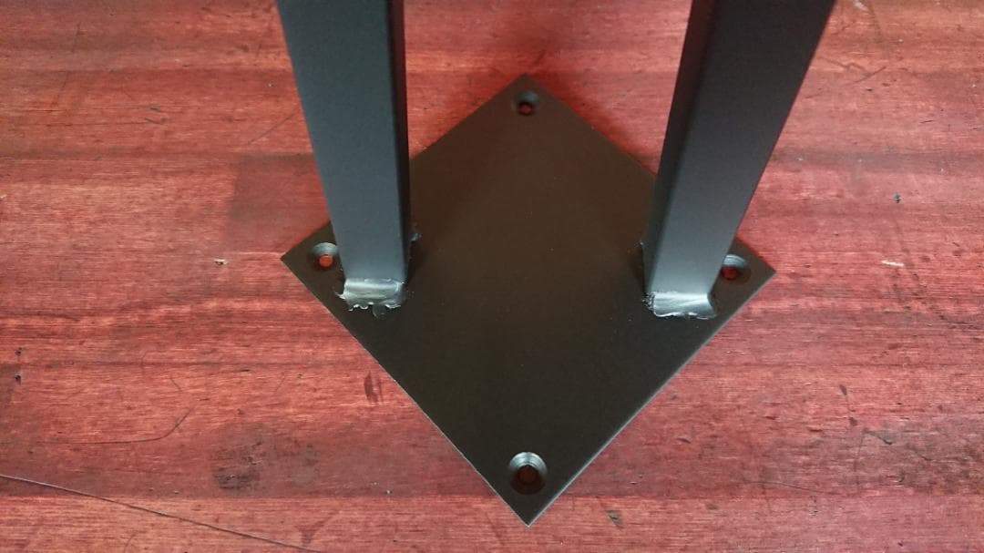 マットブラックでアイアンな極細鉄脚♪ 19×110～19×430mm V型 4脚