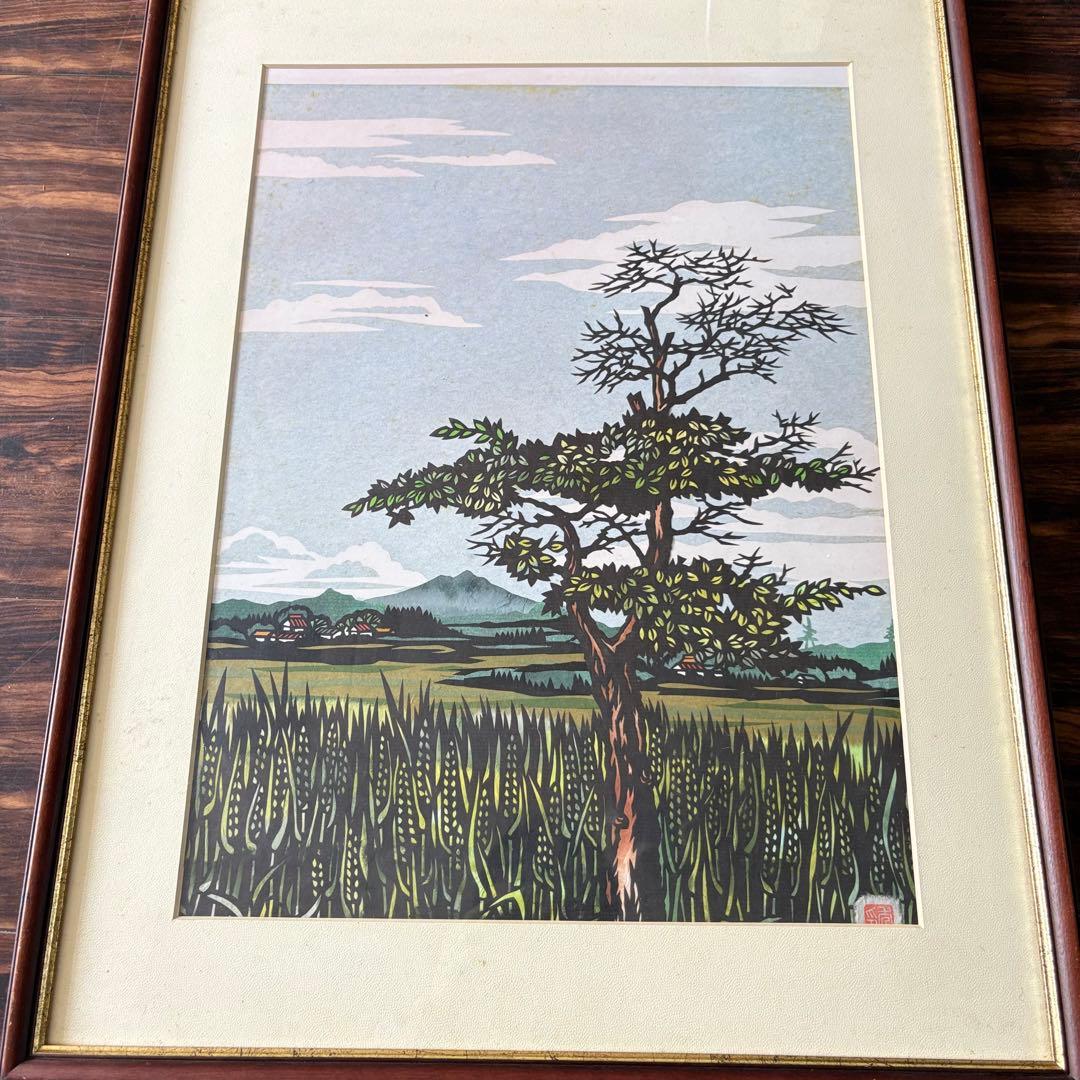 武川秀男「夏近し」切り絵 額装 日本切り絵協会会員 切絵 J