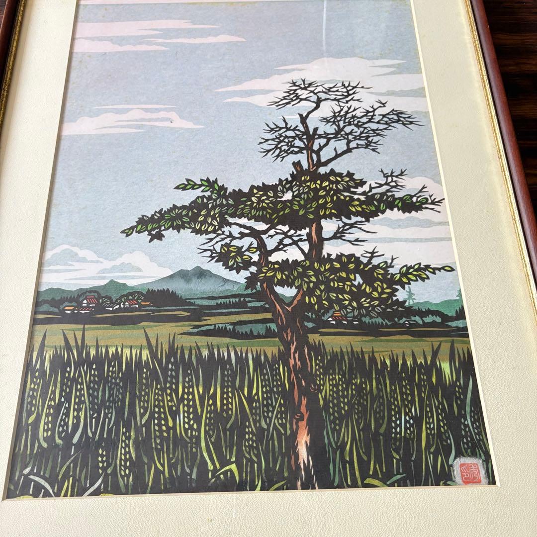 武川秀男「夏近し」切り絵 額装 日本切り絵協会会員 切絵 J