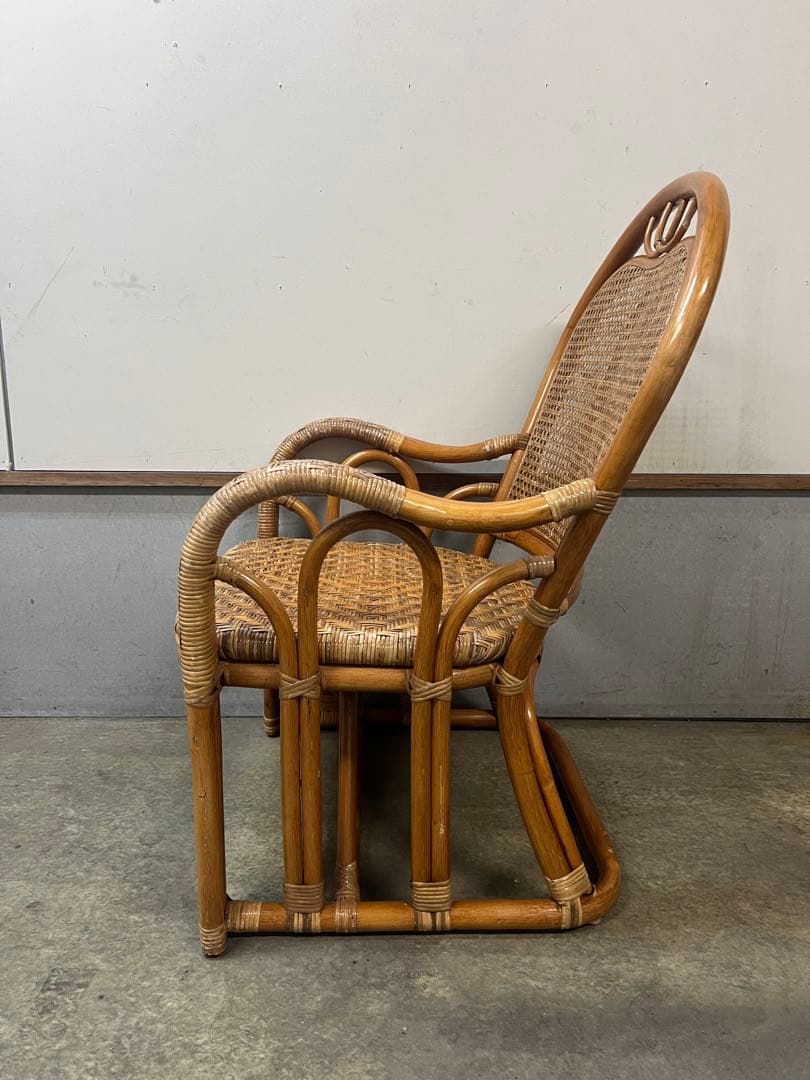 アンティーク家具 ラタン アームチェア ナチュラルウッド　美品✨