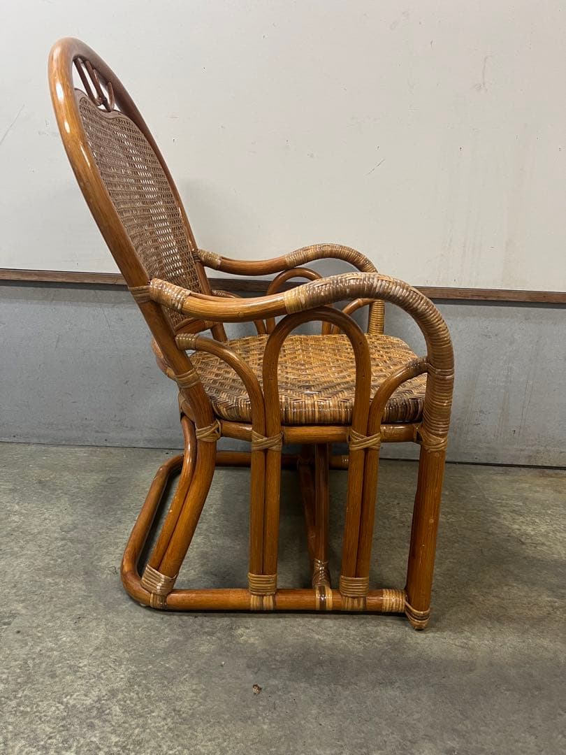 アンティーク家具 ラタン アームチェア ナチュラルウッド　美品✨