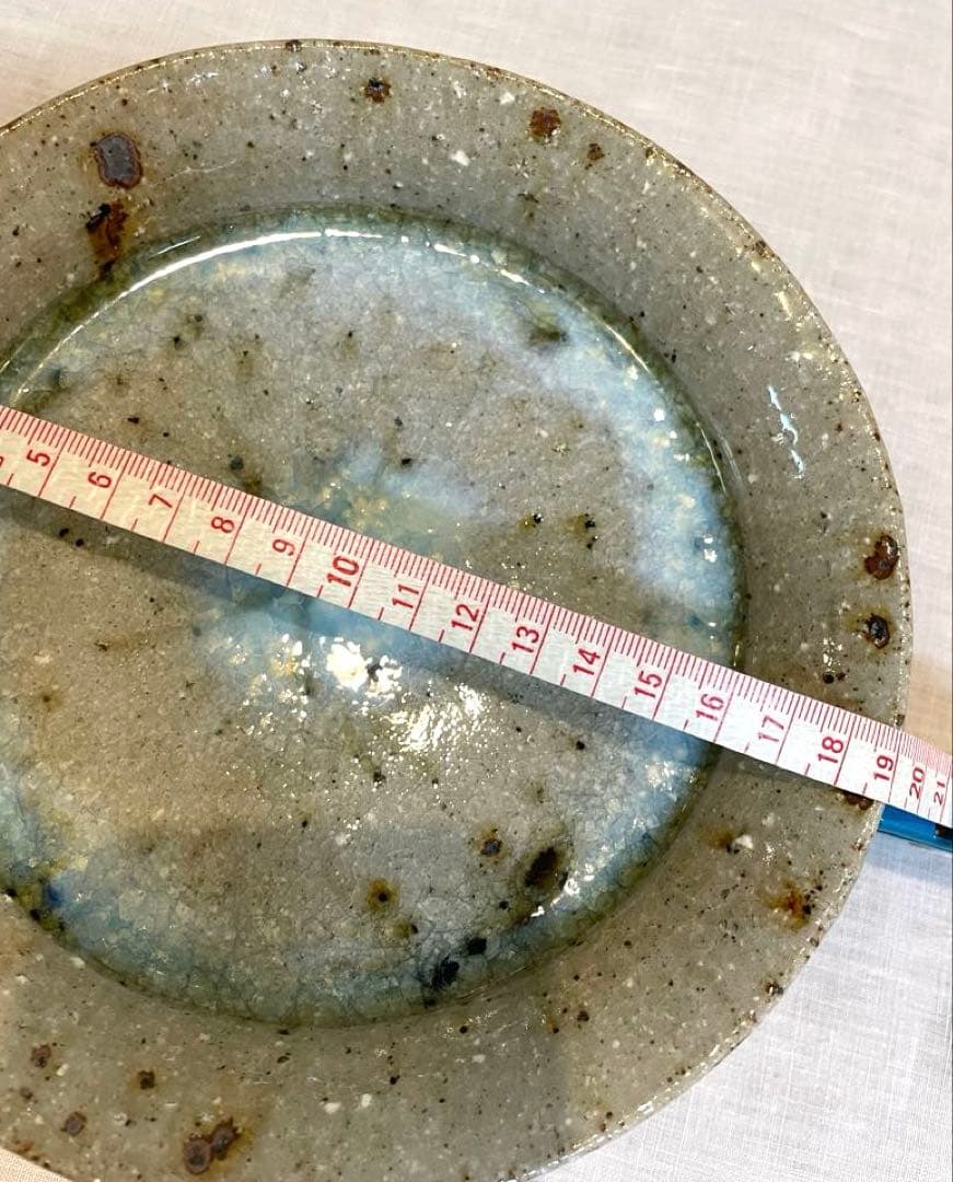 宮城陶器_ 宮城正幸 脚付き 青磁釉　お皿