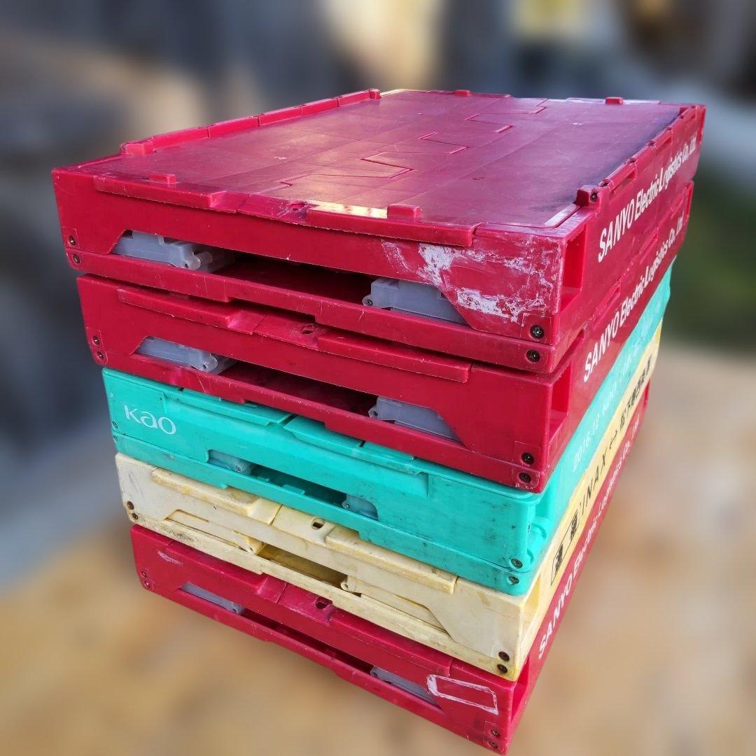 SANYO 花王 INAX 5個セット 通箱 折り畳みコンテナ