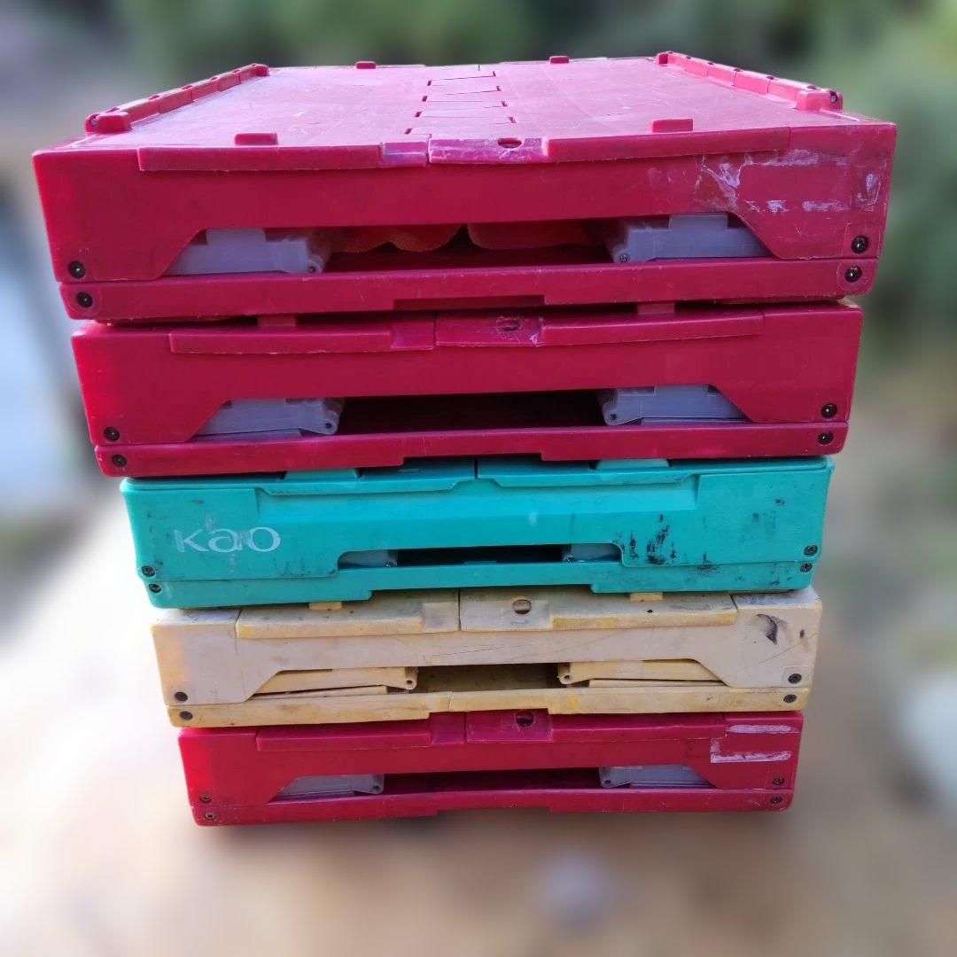 SANYO 花王 INAX 5個セット 通箱 折り畳みコンテナ