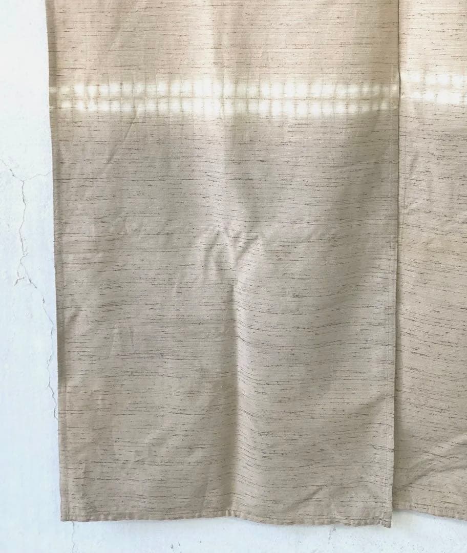 【新品】武州草木染シルク混手染め 手紡ぎ段染めしぼりのれん85×150cm