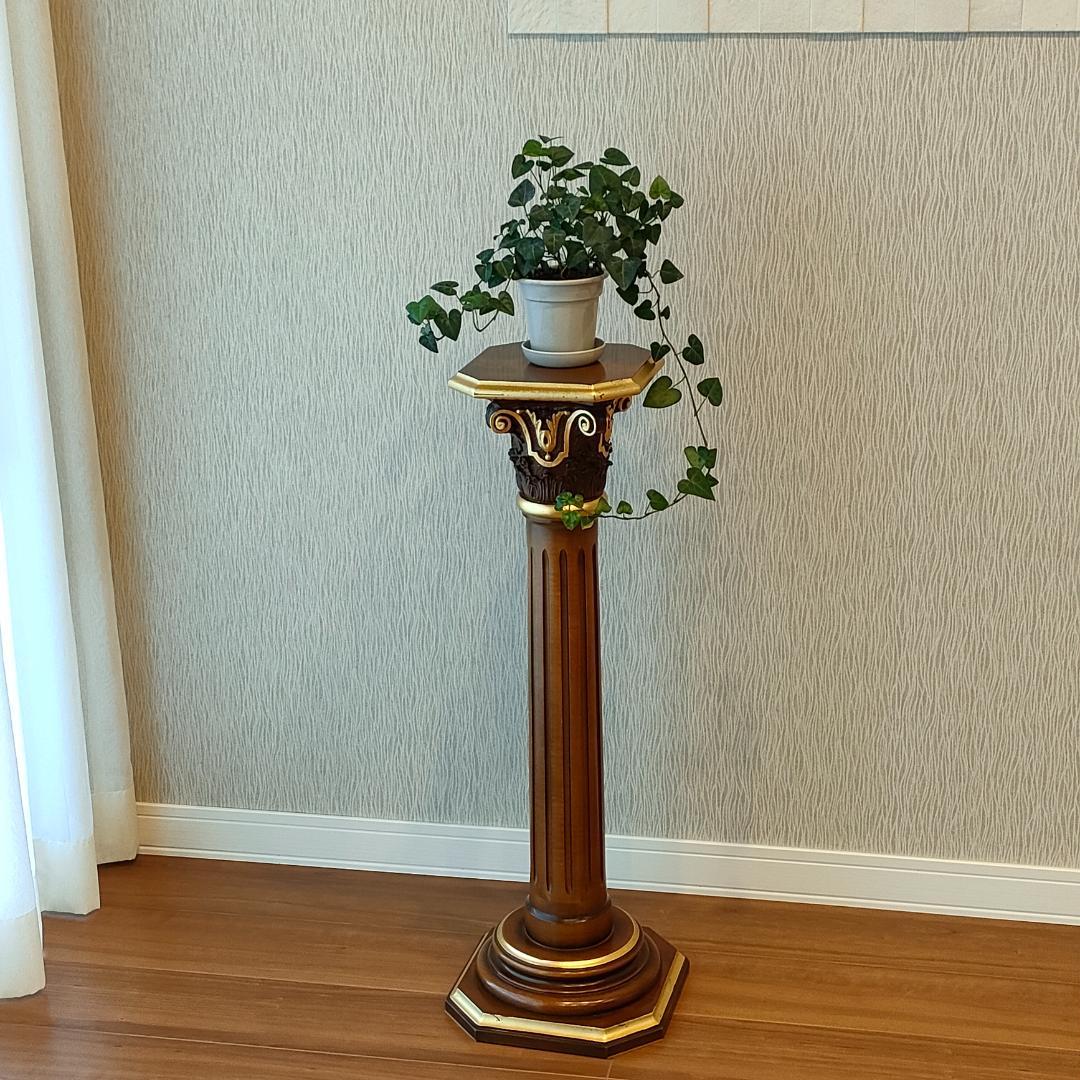 アンティーク　花台　木製　フラワースタンド　飾り台