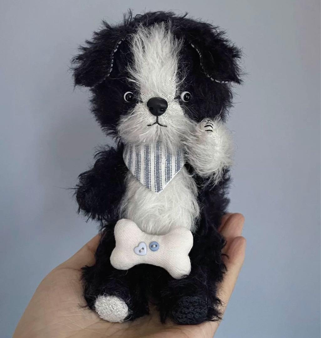 骨が大好きなワンワン アーティストベア ぬいぐるみ 海外作家様 犬 テディベア