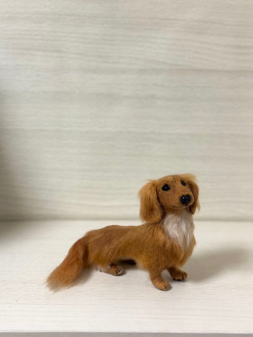 ハンドメイドのダックスフンド　胸の毛・鼻の色の変更できます　羊毛フェルト　犬