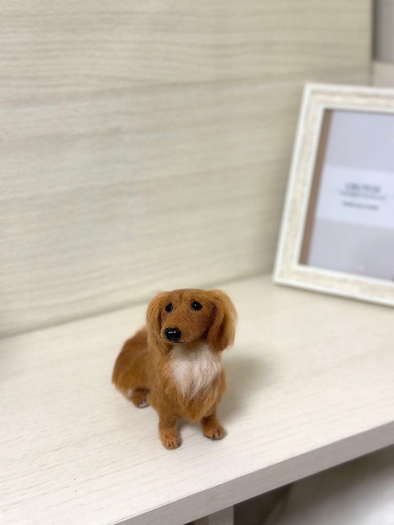 ハンドメイドのダックスフンド　胸の毛・鼻の色の変更できます　羊毛フェルト　犬