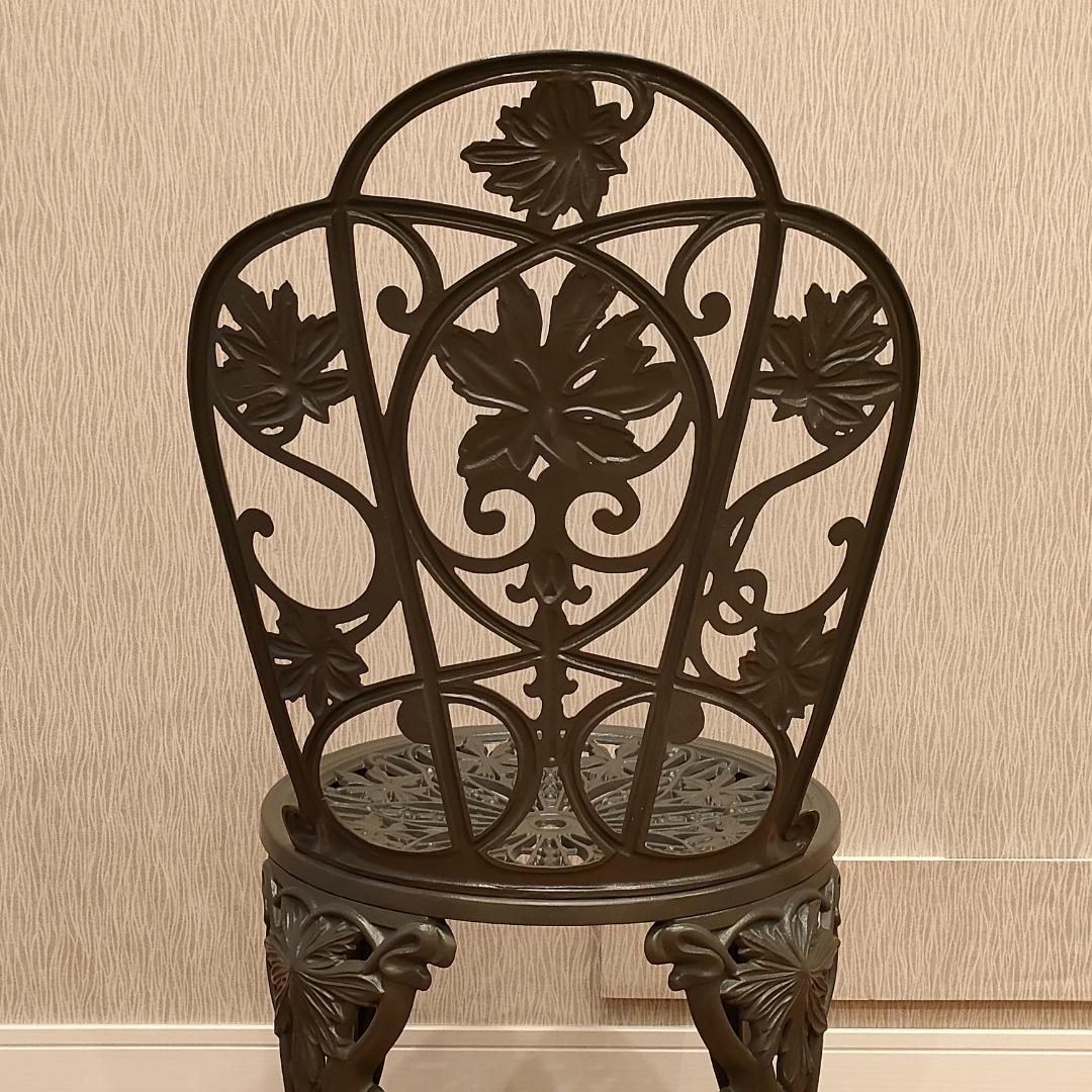 〈美品〉鋳物　ガーデンチェア　フラワースタンド　ダイニングチェア