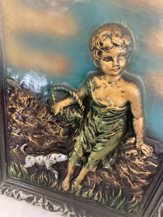 エンジェル 天使 アンティーク ヴィンテージ 絵画 絵 レア 希少 男の子