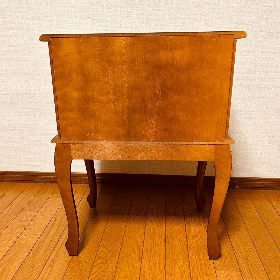 【美品】猫脚 2段チェスト コンソールテーブル アンティーク家具 花柄レリーフ