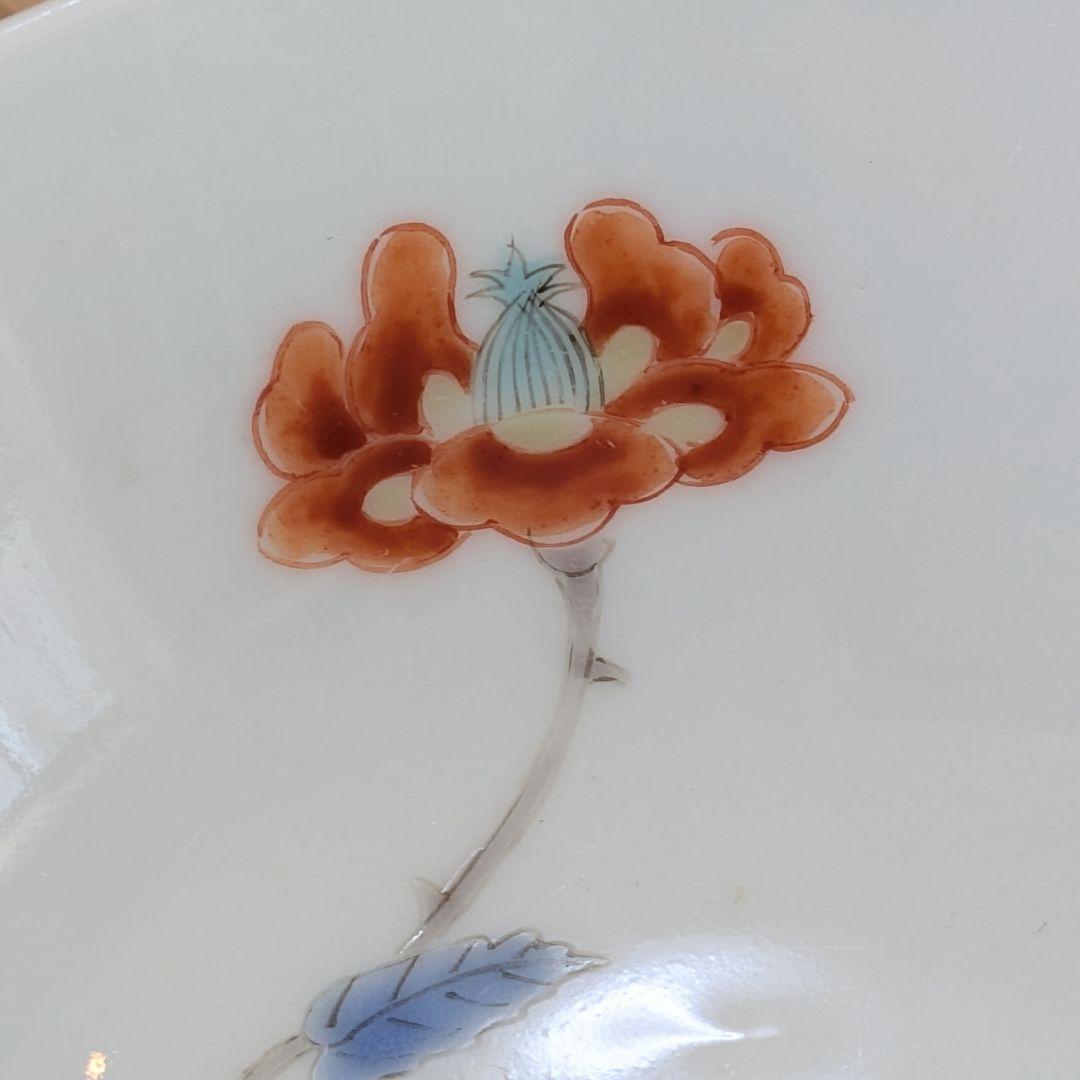 江戸期　古伊万里　色絵柿右衛門　花文　茶碗　小鉢