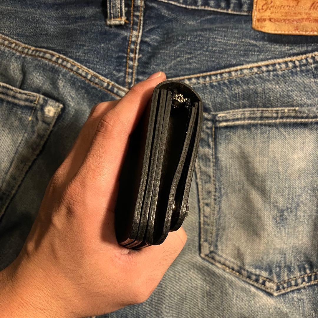 お札が折れない！ミドルトラッカーウォレット アポロコンチョ シルバー925 3層