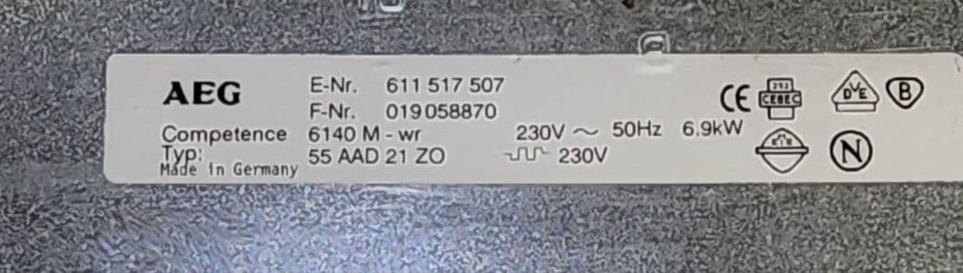 展示品AEG COMPETENCE E41005- W55 AAD 21 ZO