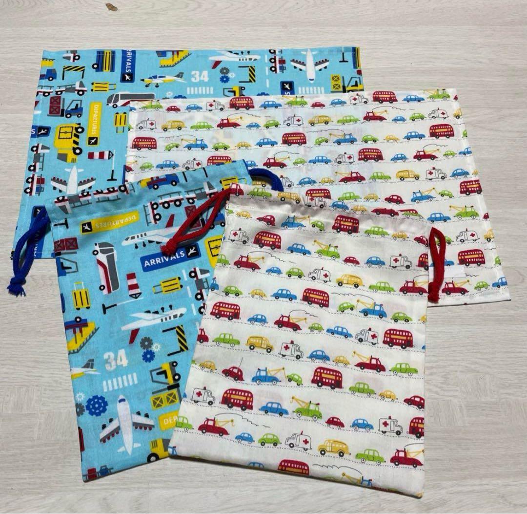 のりもの　ハンドメイド　オーダー　ランチョンマット　巾着袋　レッスンバック　など