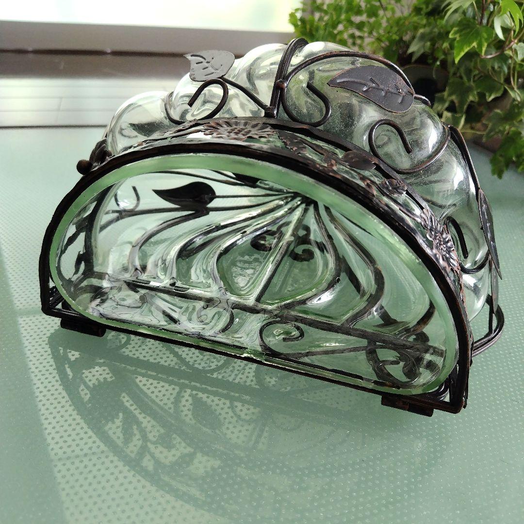 ひびあり！アンティーク 浮き玉 ガラス シャビーオブジェ 北欧フラワーベース