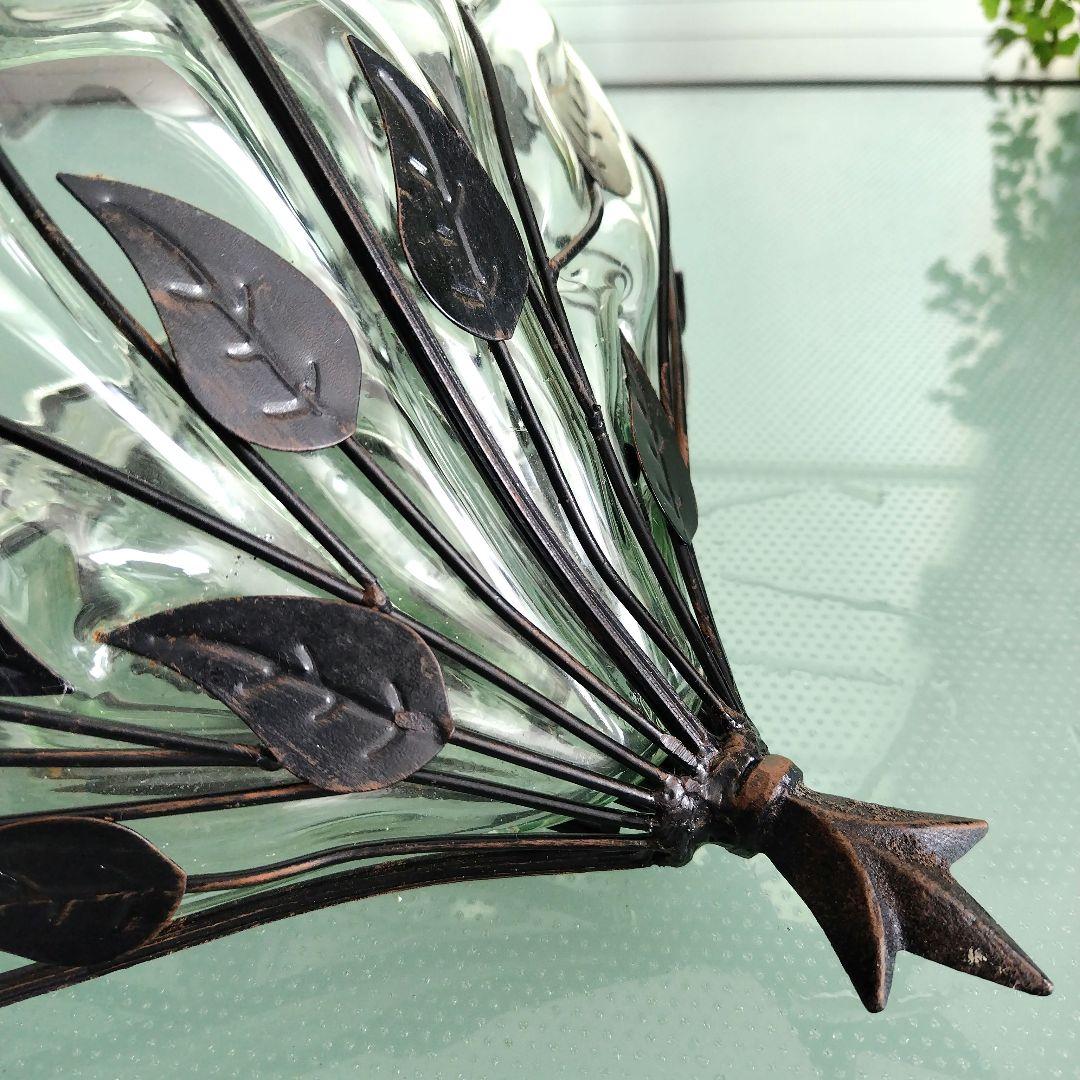 ひびあり！アンティーク 浮き玉 ガラス シャビーオブジェ 北欧フラワーベース