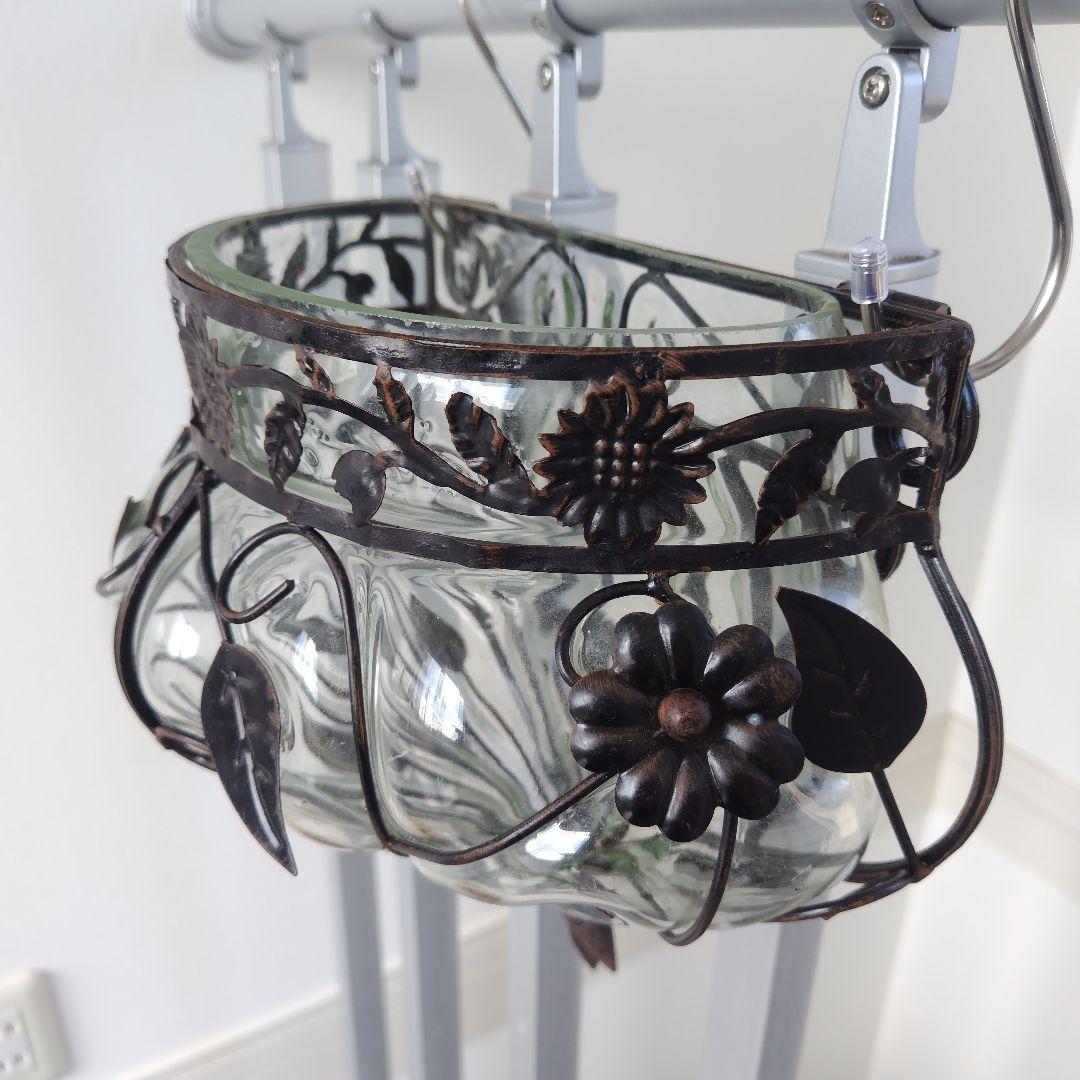 ひびあり！アンティーク 浮き玉 ガラス シャビーオブジェ 北欧フラワーベース