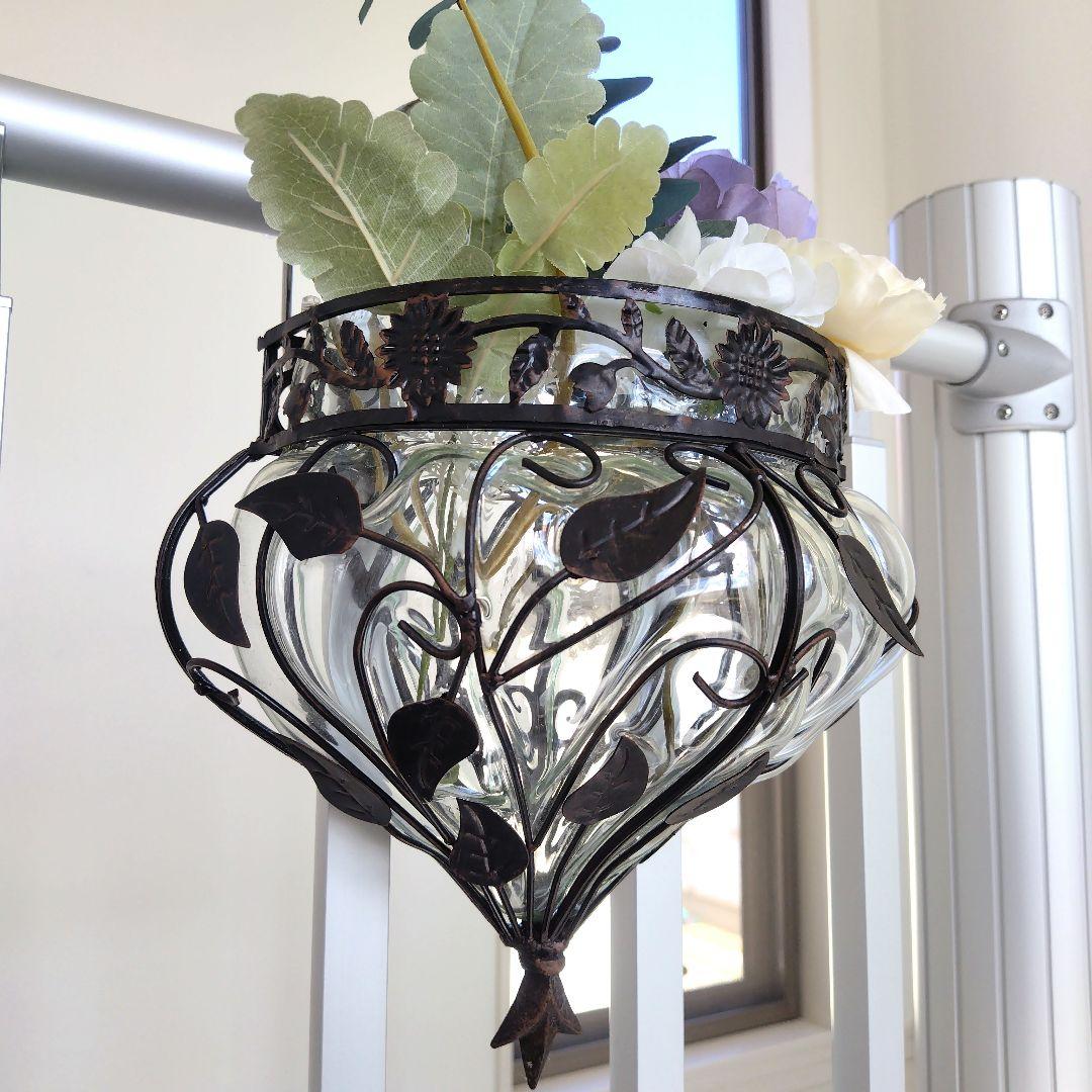 ひびあり！アンティーク 浮き玉 ガラス シャビーオブジェ 北欧フラワーベース