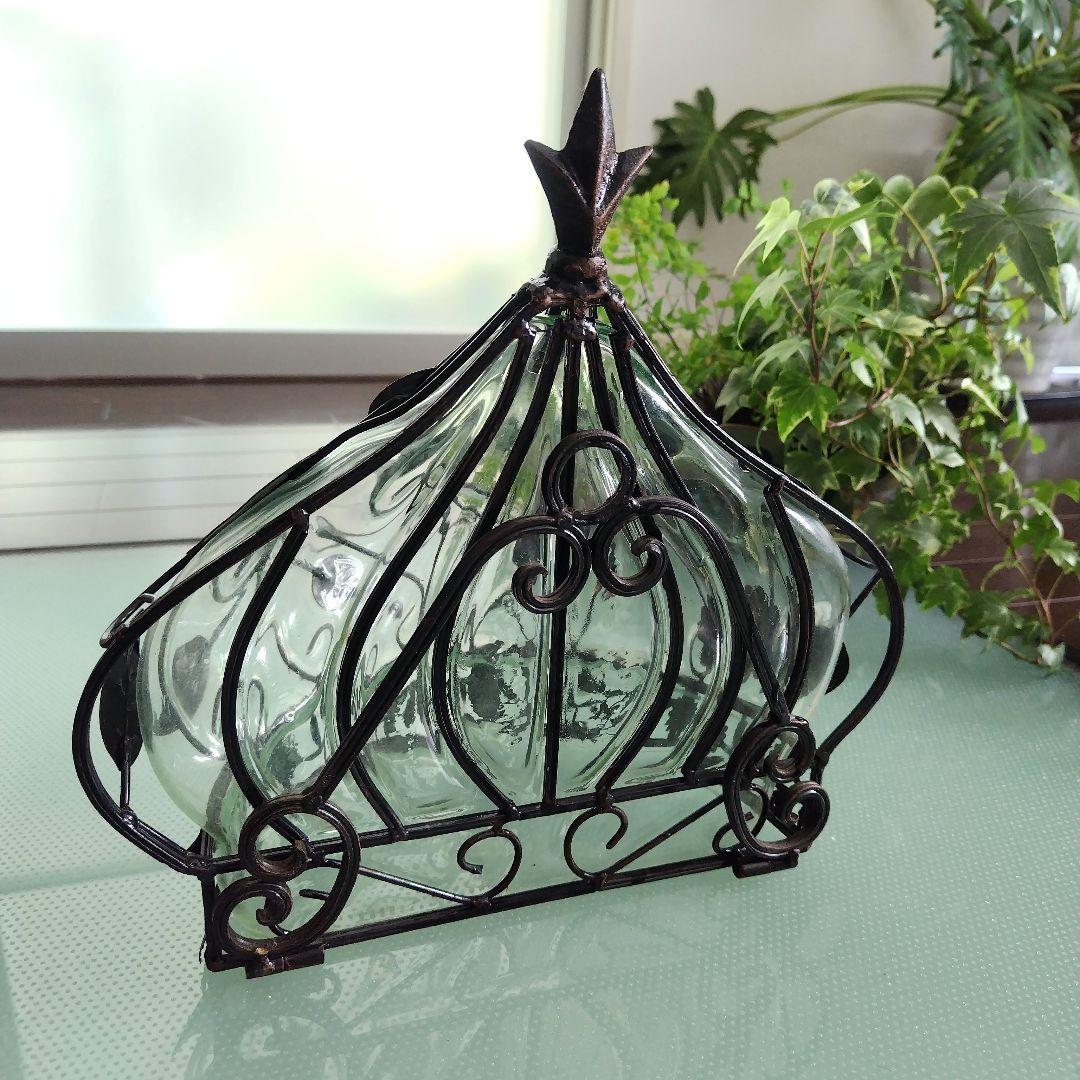 ひびあり！アンティーク 浮き玉 ガラス シャビーオブジェ 北欧フラワーベース