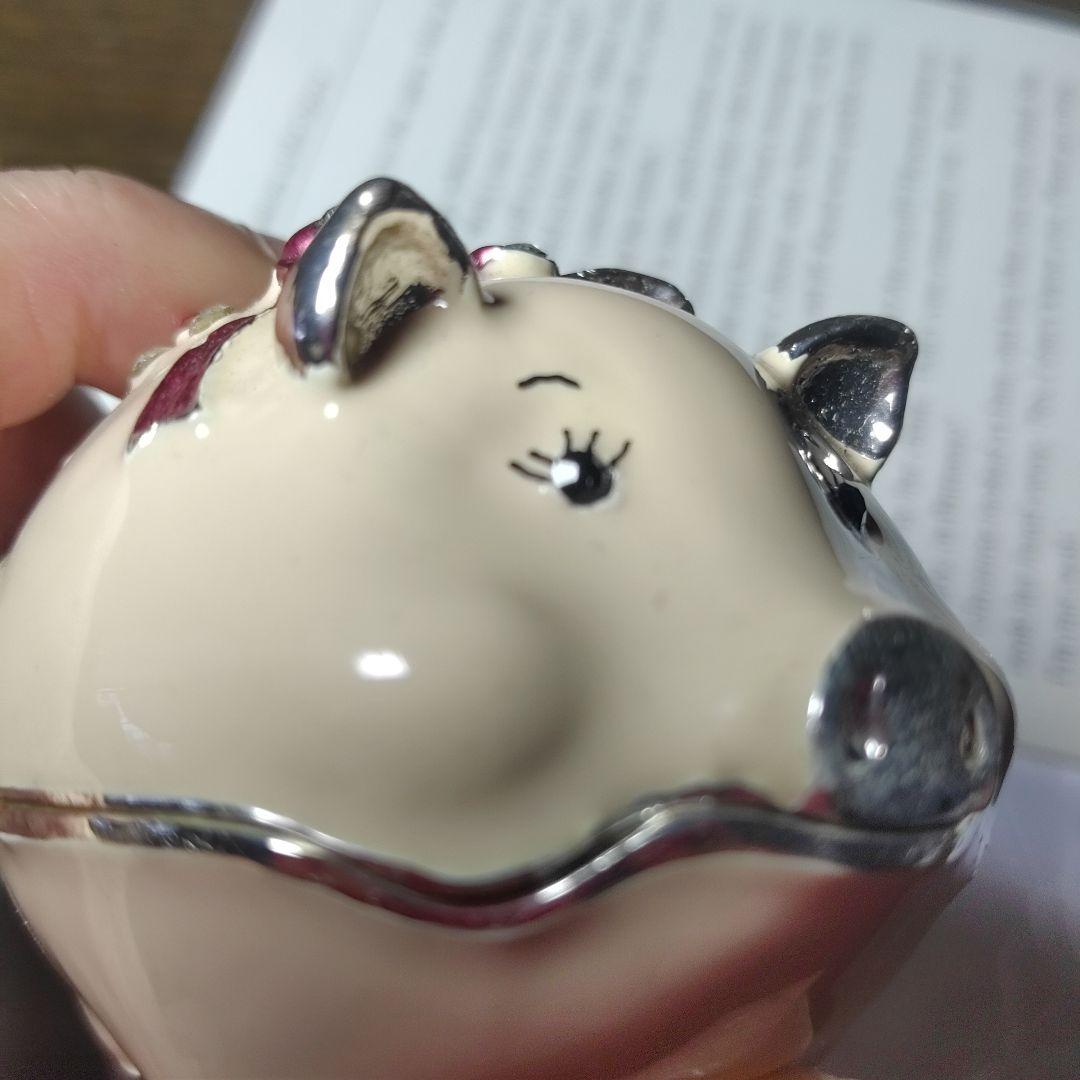 豚型アクセサリーケース クリーム色