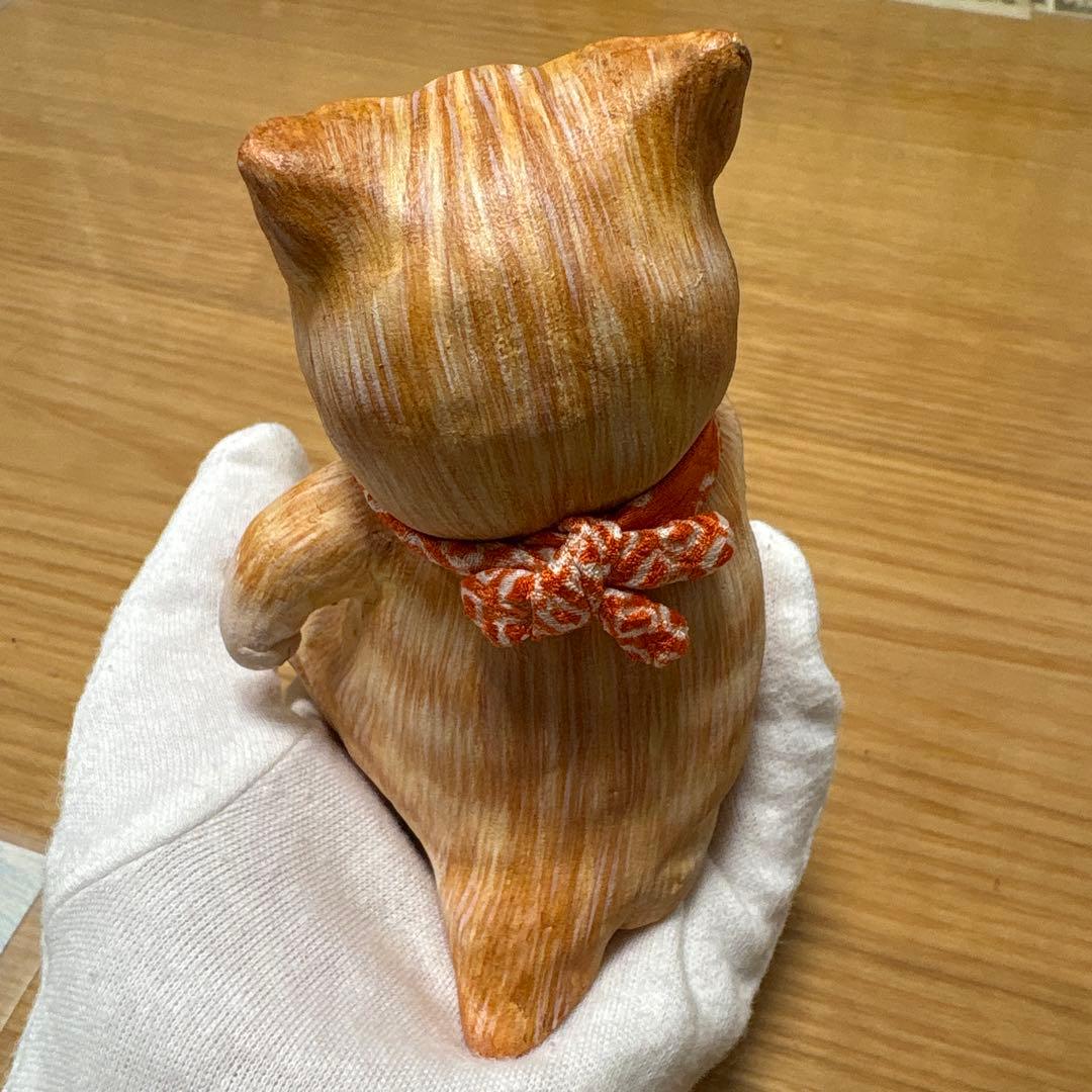 １点もの　作家ハンドメイド　もりわじんさん　猫の置物