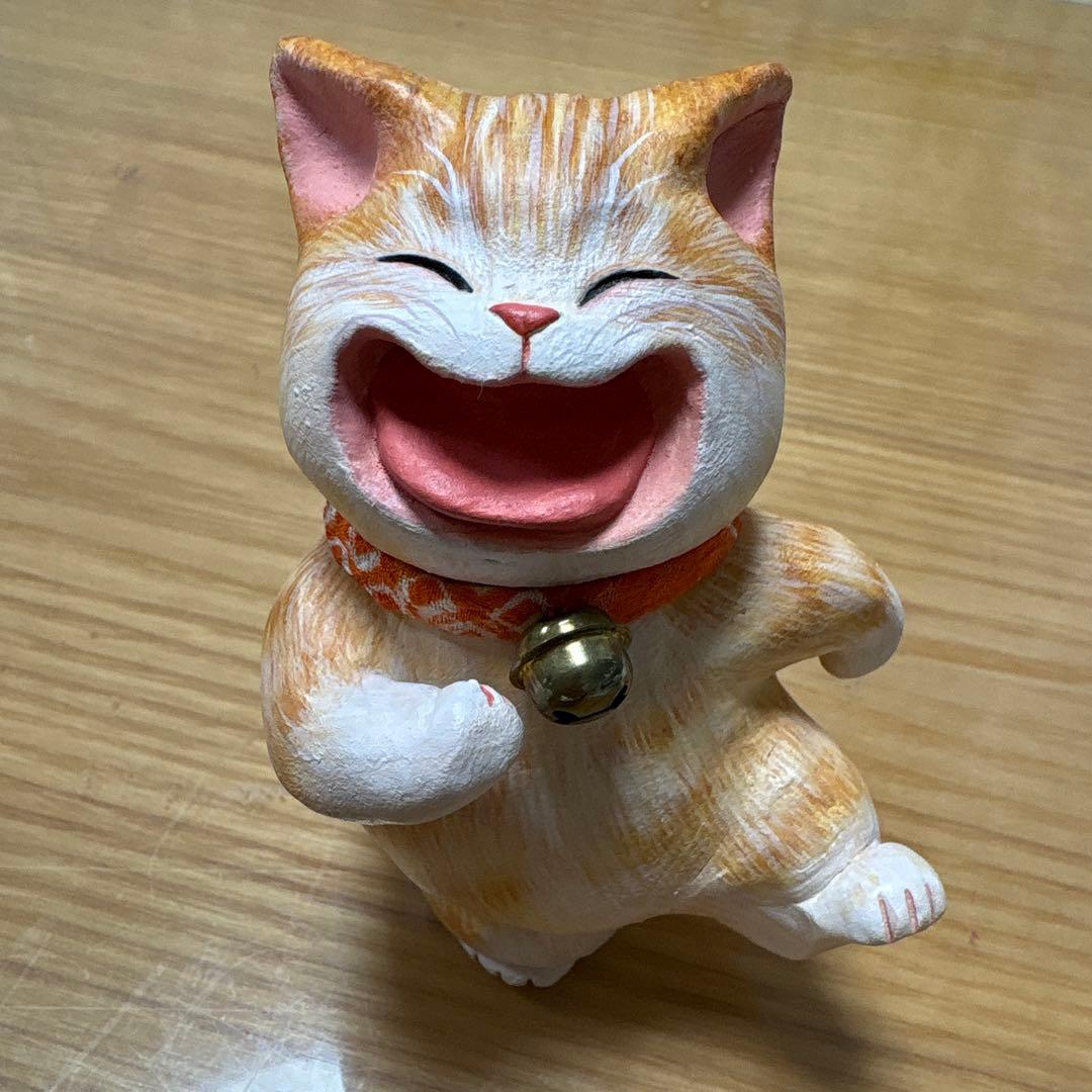 １点もの　作家ハンドメイド　もりわじんさん　猫の置物