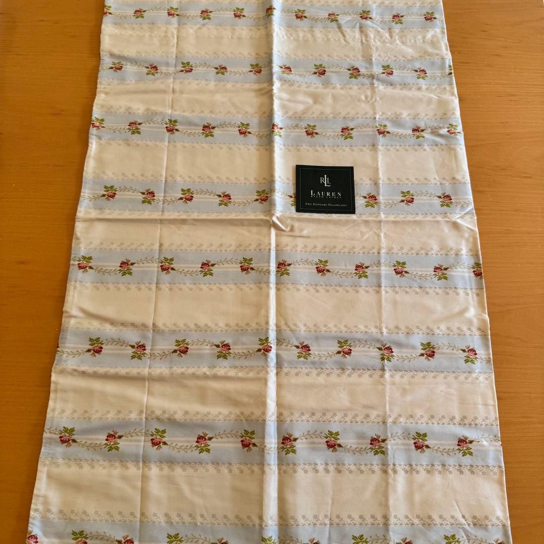 RALPH LAUREN ストライプ花柄　ピローケース　2枚セットで