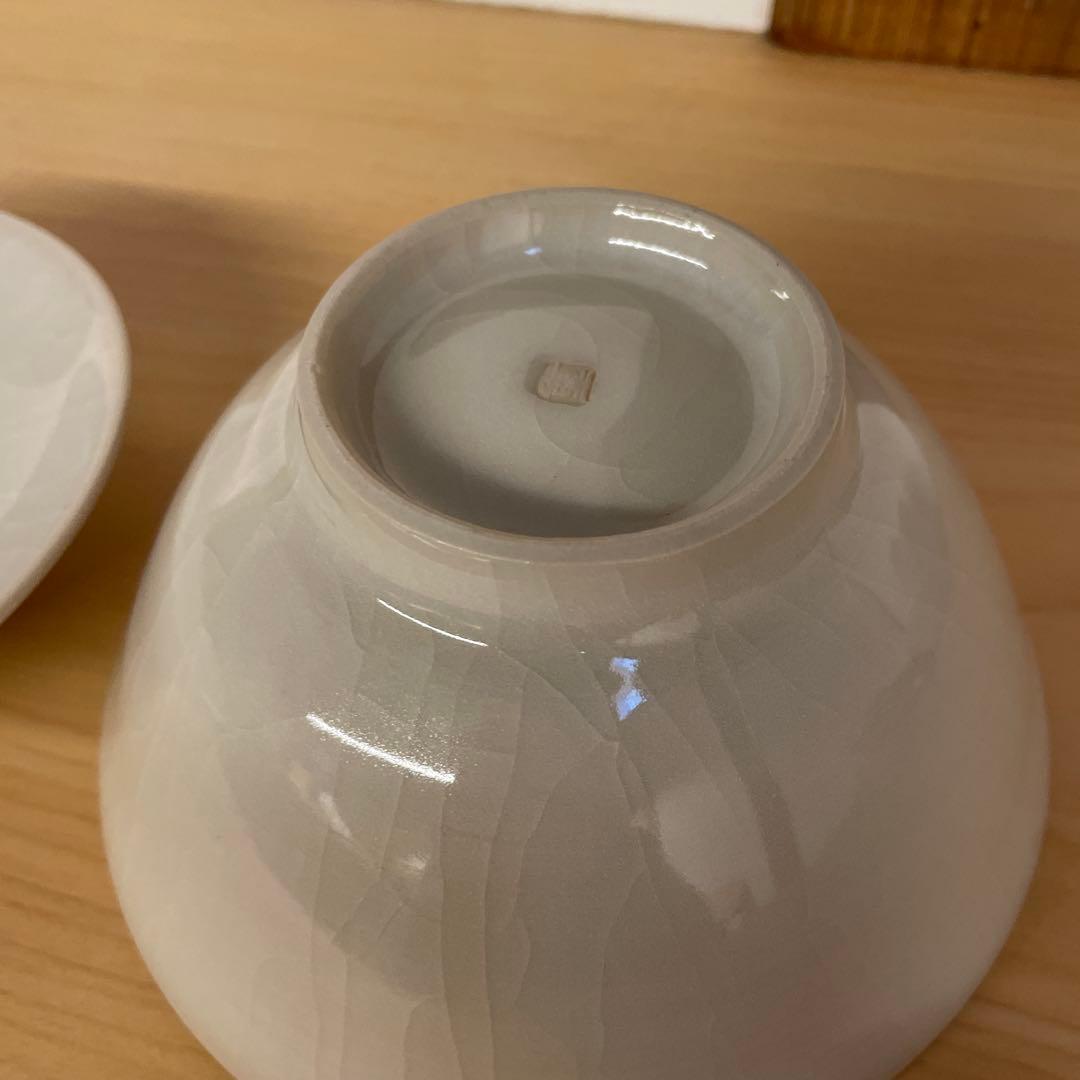 岡重利　白磁 碗　6客　共箱あり　蓋物懐石道具