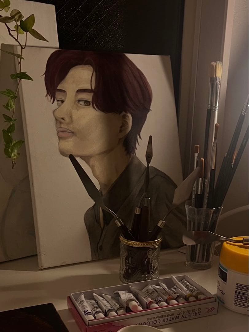 男性ポートレート 油彩画【絵画/人物画/イラスト】