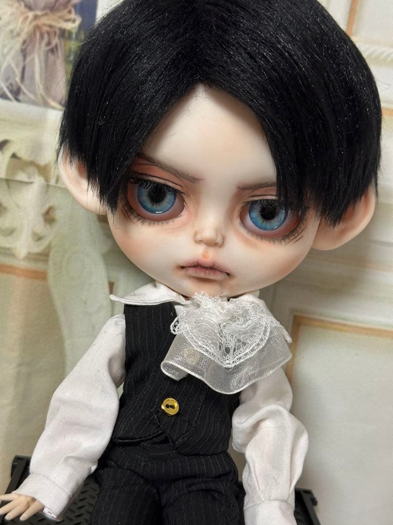 アイシードール本体男の子　ボアウィッグ　OF付き　カスタムアイシードール パテ盛