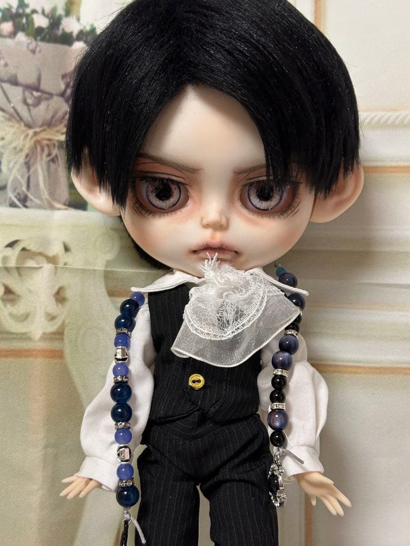 アイシードール本体男の子　ボアウィッグ　OF付き　カスタムアイシードール パテ盛