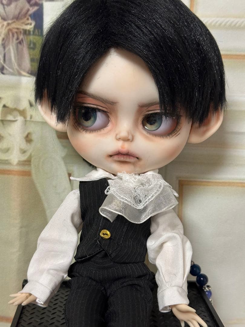 アイシードール本体男の子　ボアウィッグ　OF付き　カスタムアイシードール パテ盛