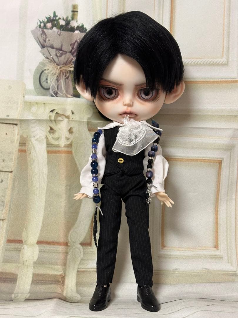 アイシードール本体男の子　ボアウィッグ　OF付き　カスタムアイシードール パテ盛