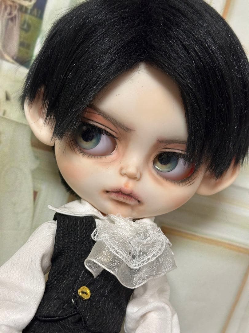 アイシードール本体男の子　ボアウィッグ　OF付き　カスタムアイシードール パテ盛
