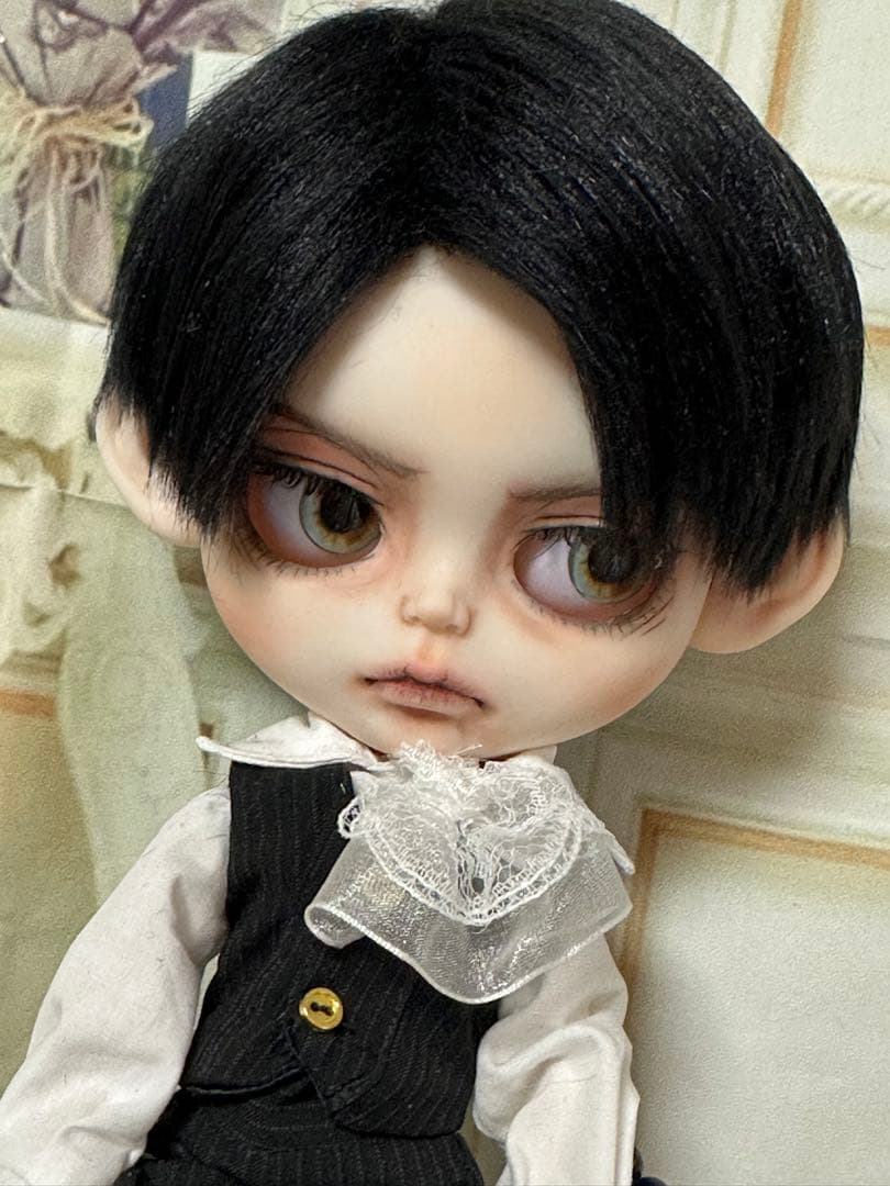 アイシードール本体男の子　ボアウィッグ　OF付き　カスタムアイシードール パテ盛