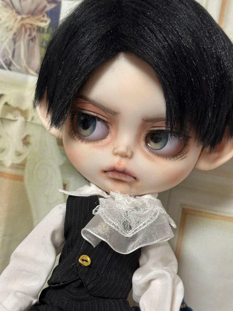 アイシードール本体男の子　ボアウィッグ　OF付き　カスタムアイシードール パテ盛