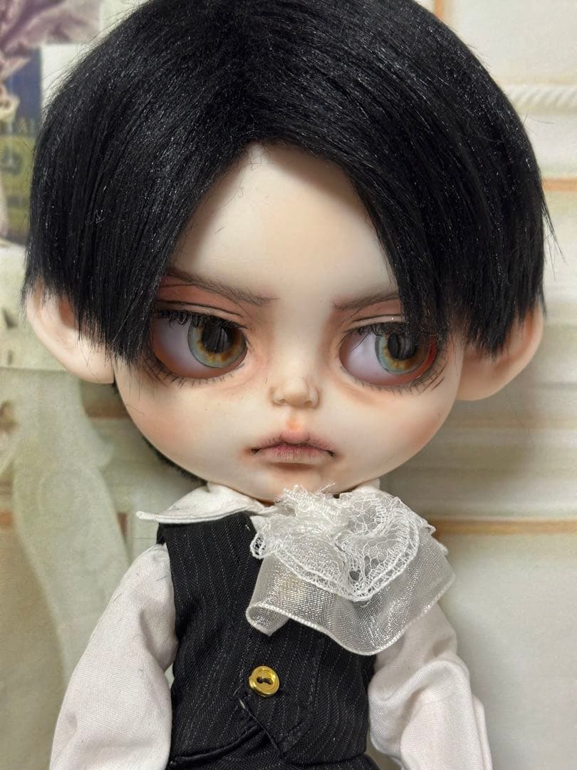 アイシードール本体男の子　ボアウィッグ　OF付き　カスタムアイシードール パテ盛