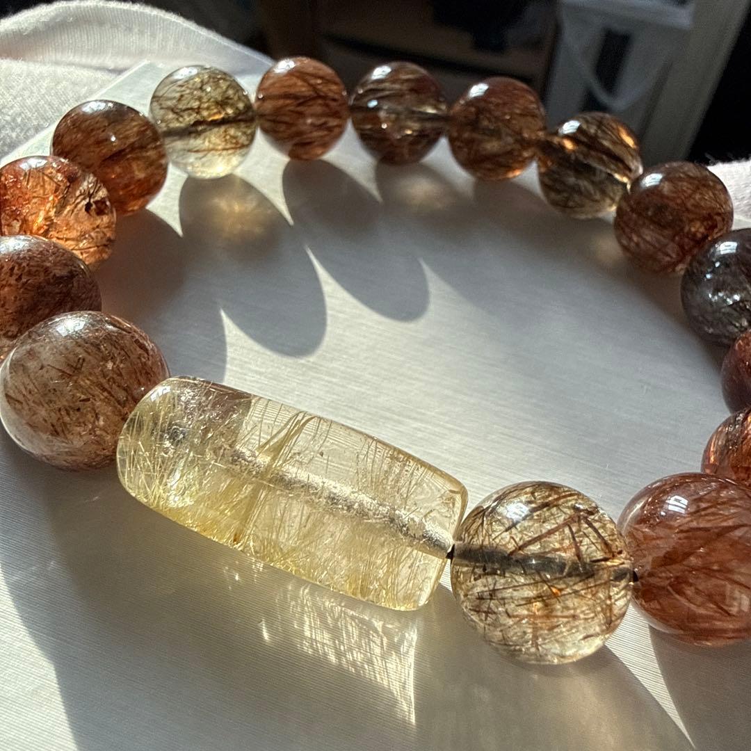 黒金スーパーセブン ルチルクォーツ 天然石ブレスレット