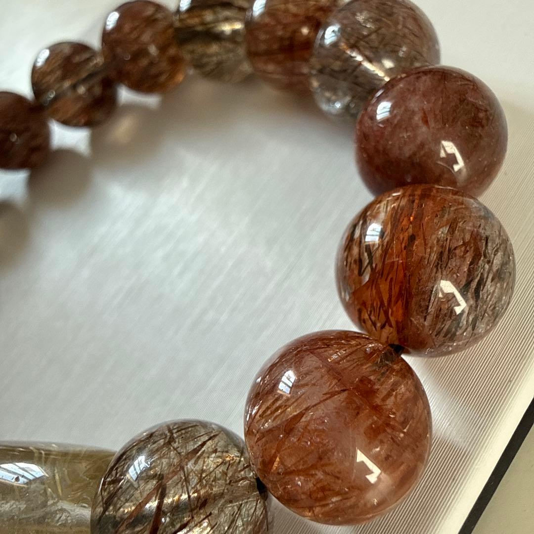 黒金スーパーセブン ルチルクォーツ 天然石ブレスレット