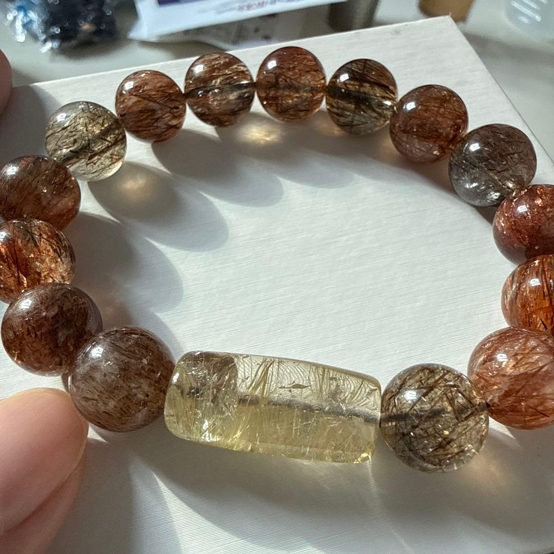 黒金スーパーセブン ルチルクォーツ 天然石ブレスレット