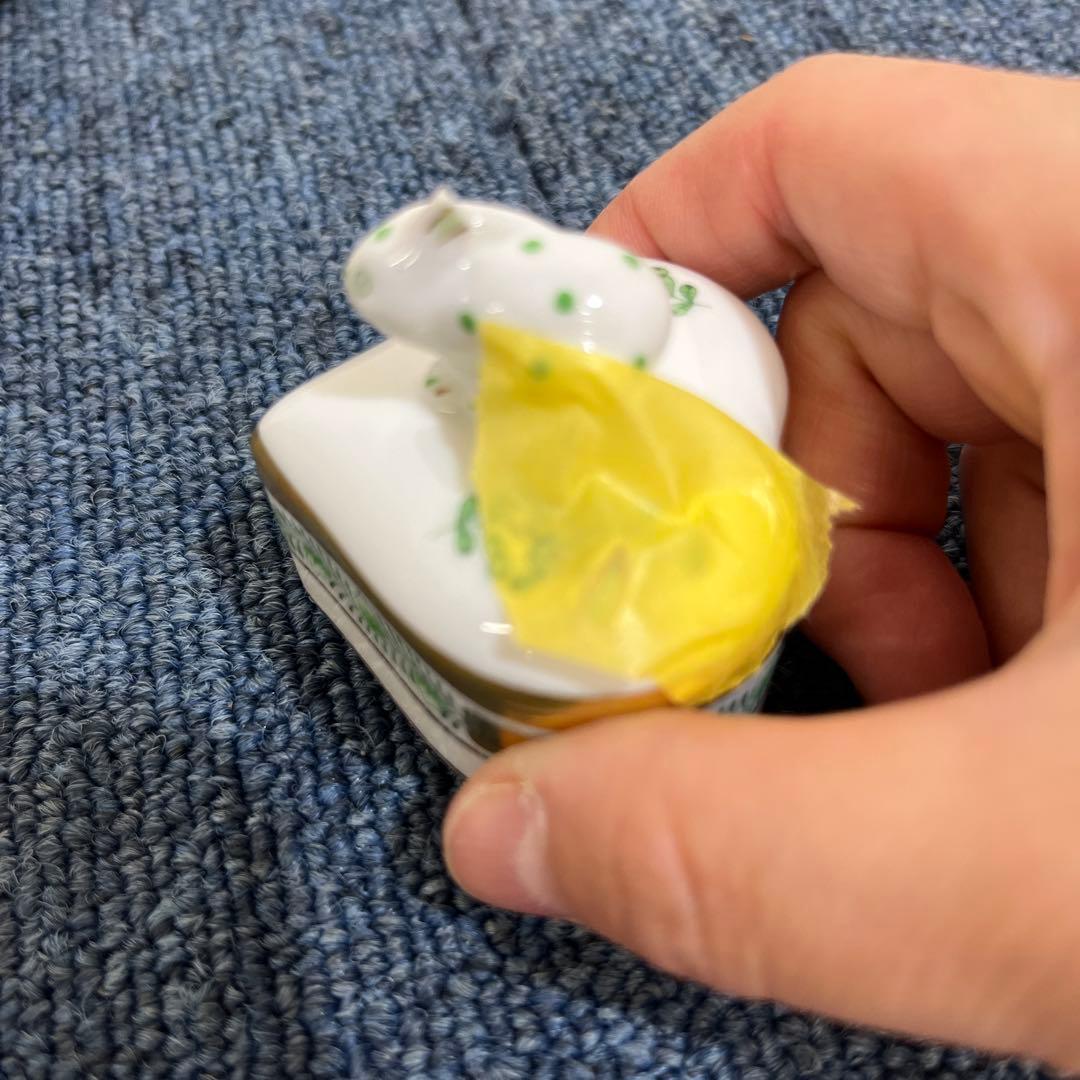 ヘレンド　うさぎ　小物入れ　アポニー　グリーン