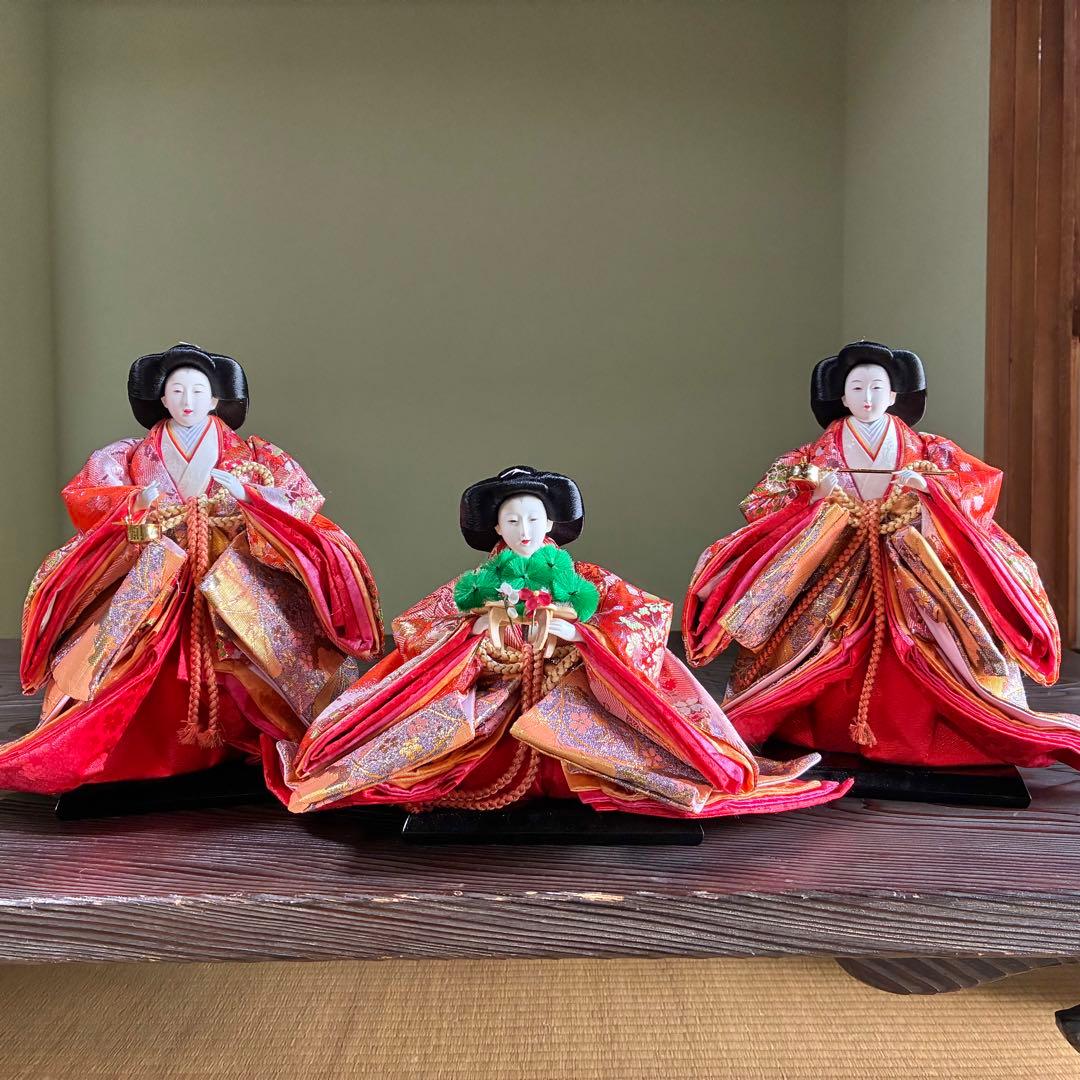 雛人形　親王飾り　三人官女　右大臣　左大臣　人形の祐月　水光齊祐月　ゆめ咲きびな
