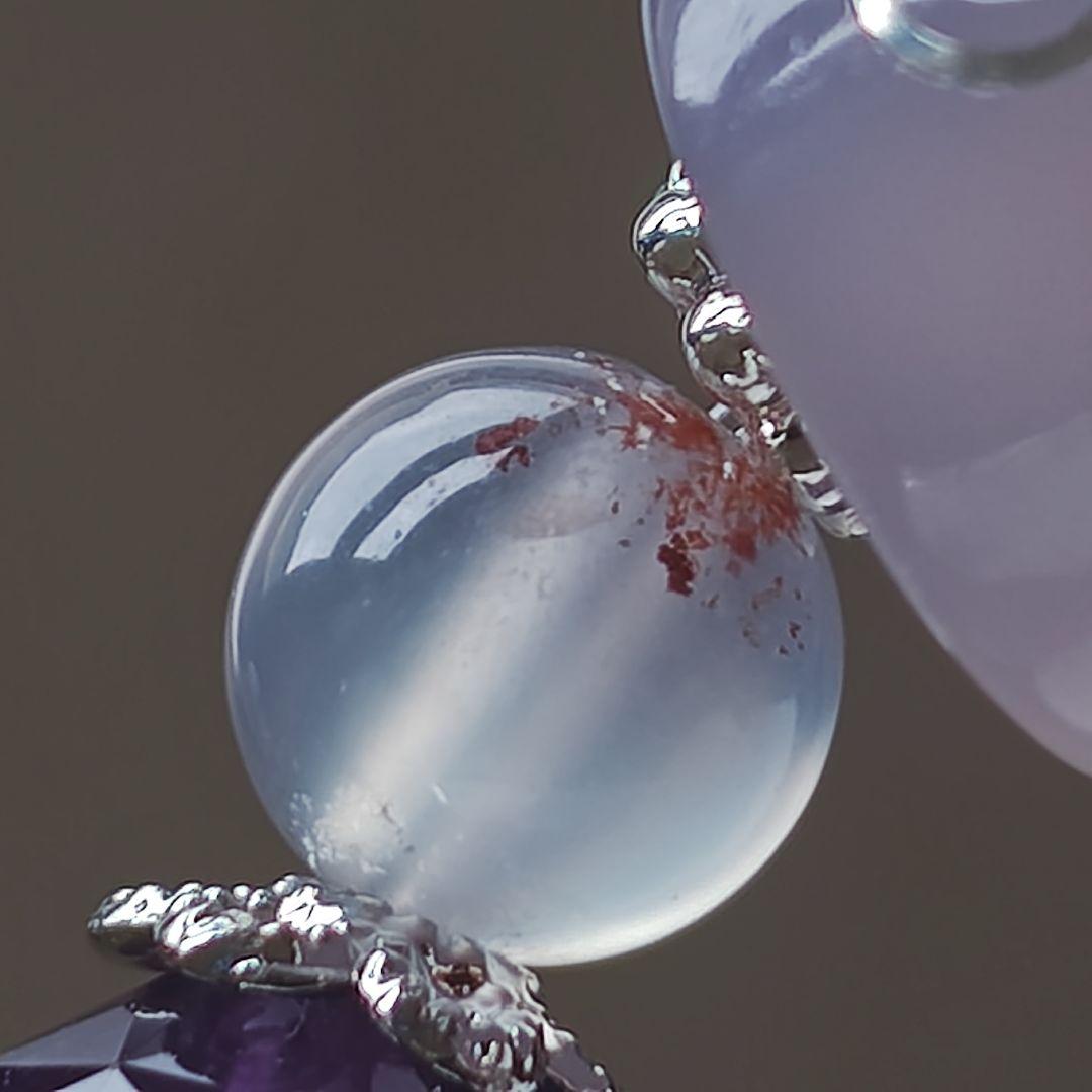 銀線、双頭蓮観音天珠×フローライト×アメジスト