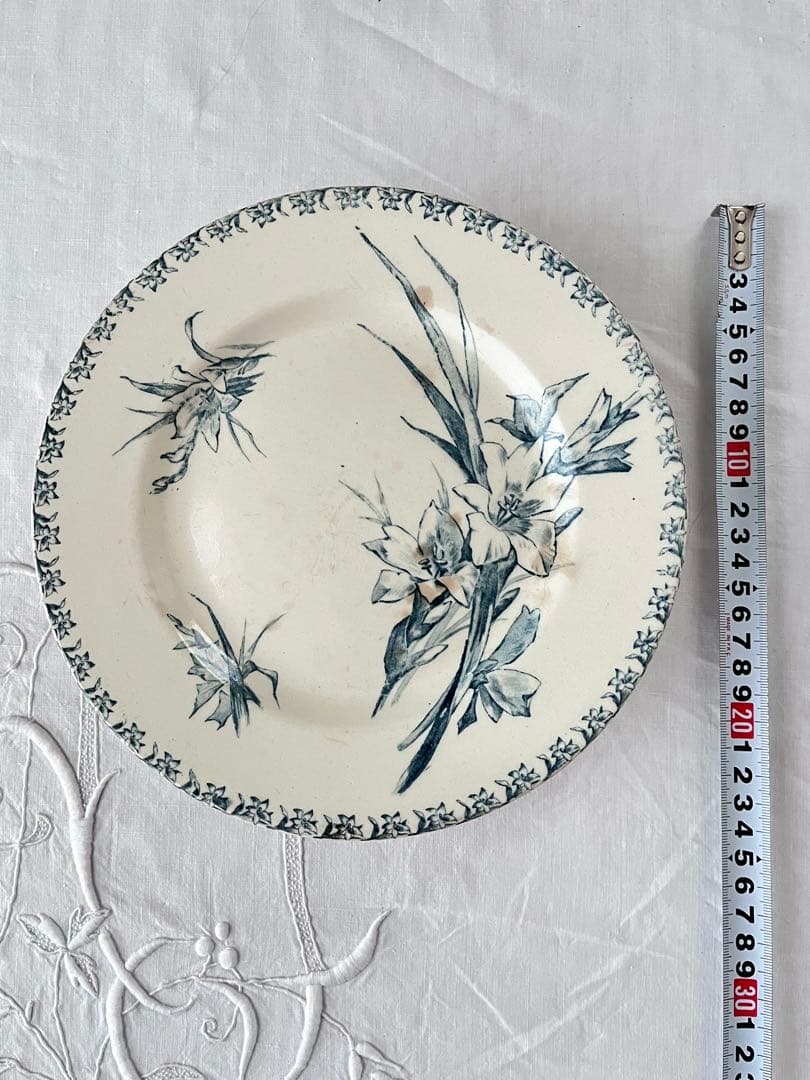 【美品】フランスアンティーク GIEN窯 GLAIEUL コンポート[3870]