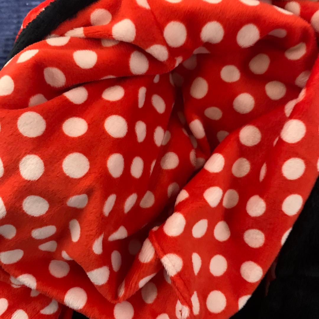 TDRミニーマウス　赤水玉ファンキャップ　マフラーファンキャップ