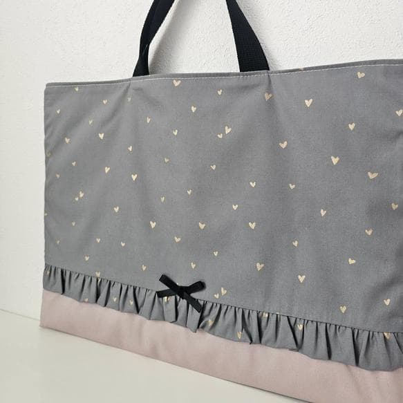 ゴールドハート柄①♡ゆめかわ♡レッスンバック♡レッスンバッグ♡入学・入園